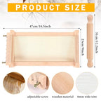 Silifine Pasta Guitar Chitarra Cutter Rolling Pin, Wood Color, Wood | Guitar String Cutting Board for Spaghetti Lasagna, Italian Tool, Handmade Pasta Maker, Cooking Gift for Grandma, Mom