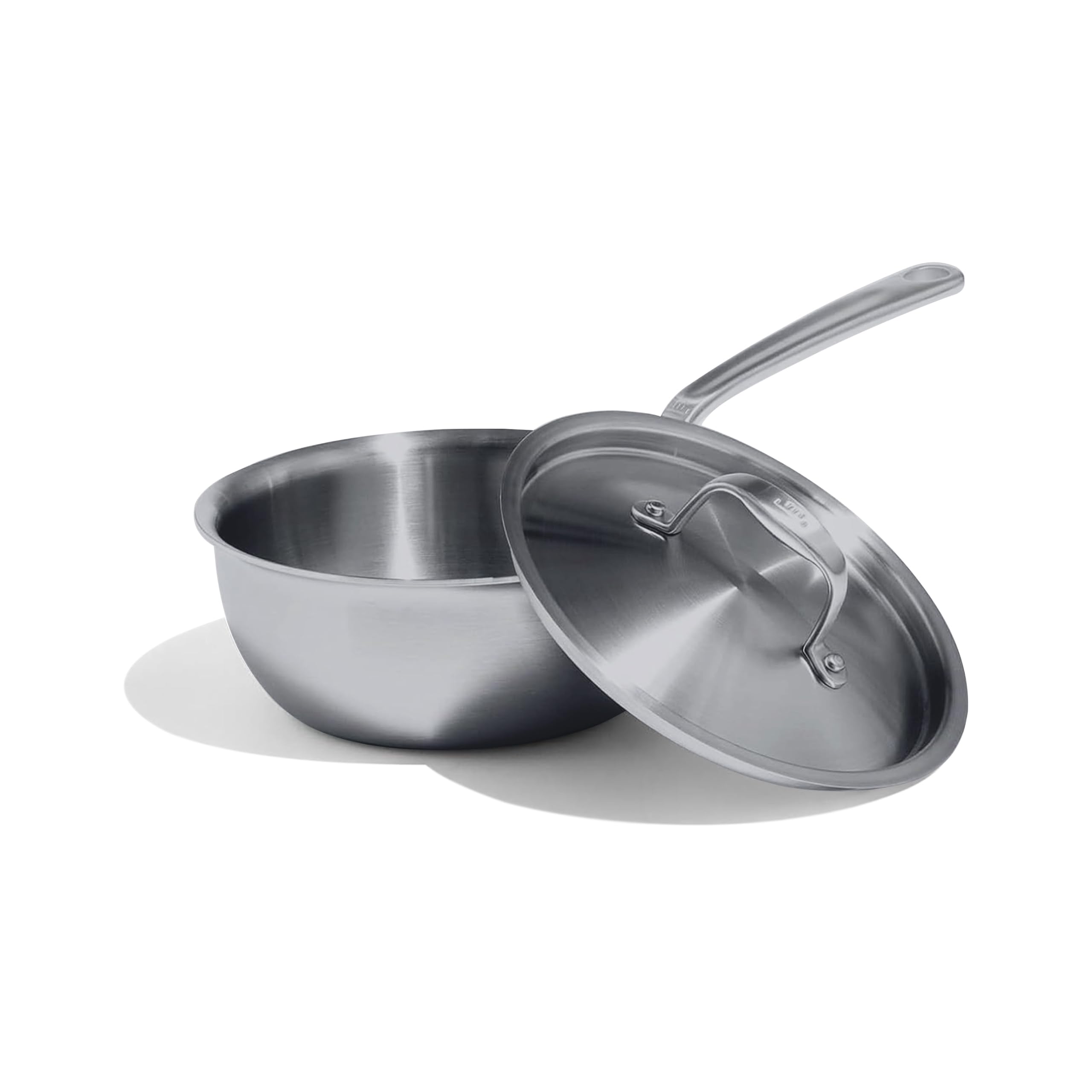Made In Cookware - 3 Quart Stainless Steel Saucier Pan - 5 Ply Stainless Clad - Professional Cookware - Crafted in Italy - Induction Compatible