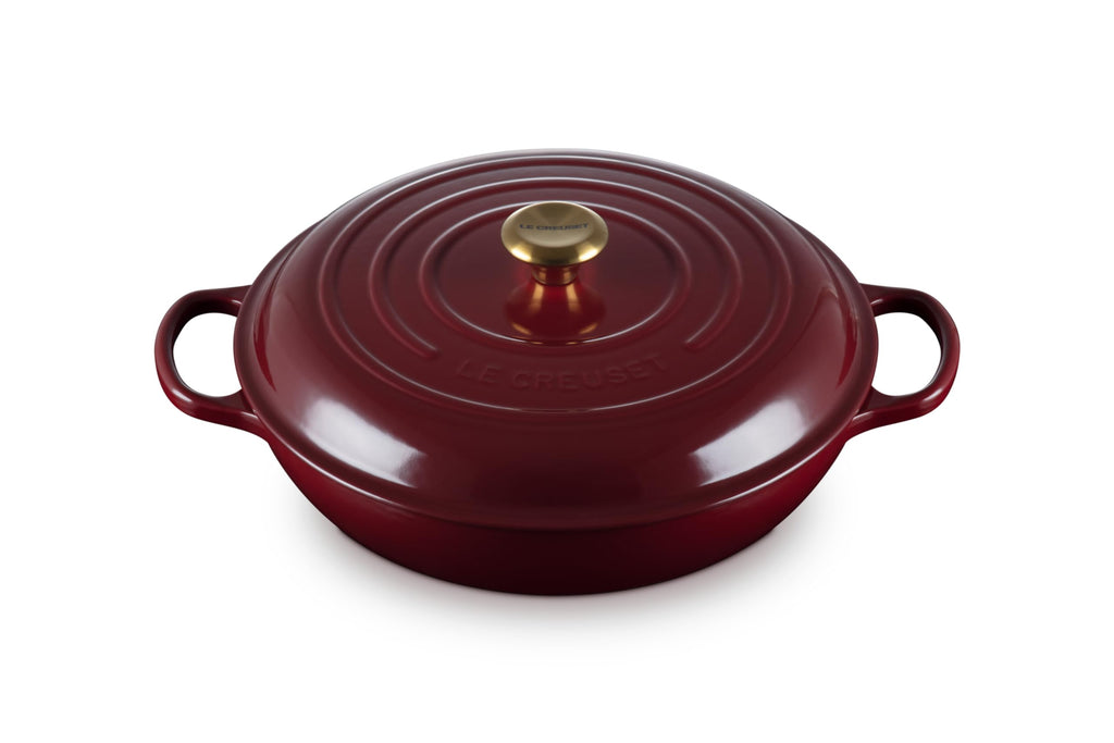 Le Creuset Enameled Cast Iron Signature Braiser, 3.5 qt., Garnet