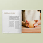 Intro page of the pasta section of TOO cookbook with Simone Agostino's hands holding an egg pasta dough.